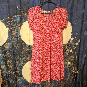 Cute floral Semi-sheer Dress